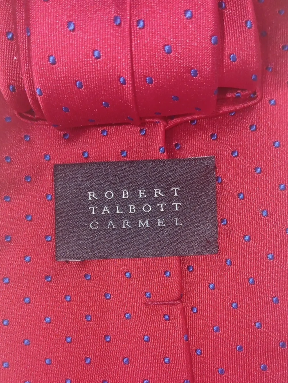 Robert Talbott Red Tie with Small Blue Dot Pattern